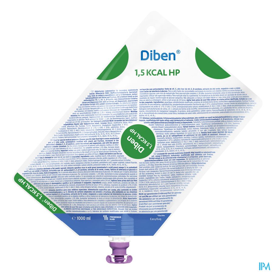 Diben 1,5 Kcal Hp Nutri Sonde 1000ml Diben 1,5 Kcal Hp Nutri Sonde 1000ml