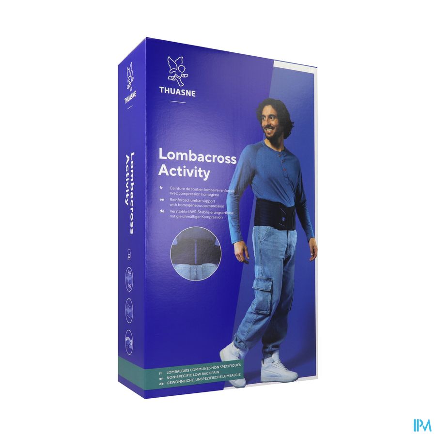 Thuasne Lombacross Act. Ruggordel 21cm Zwart T4