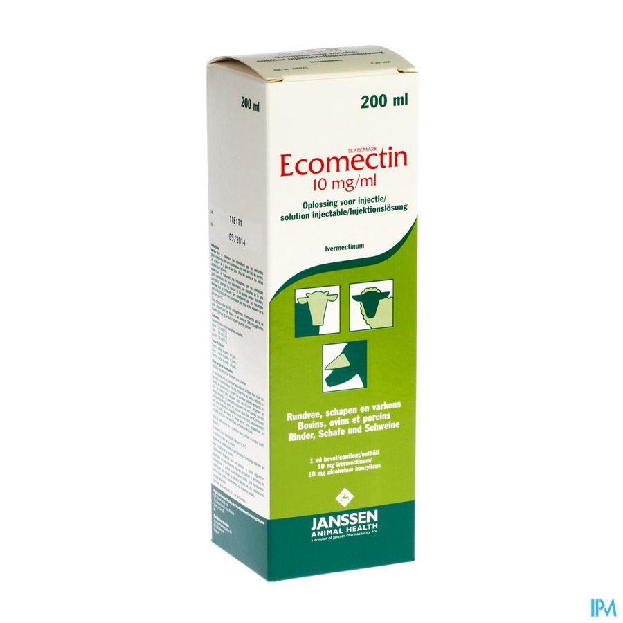 Ecomectin Cattle Inj Oplossing 1% 200ml Ecomectin Cattle Inj Oplossing 1% 200ml