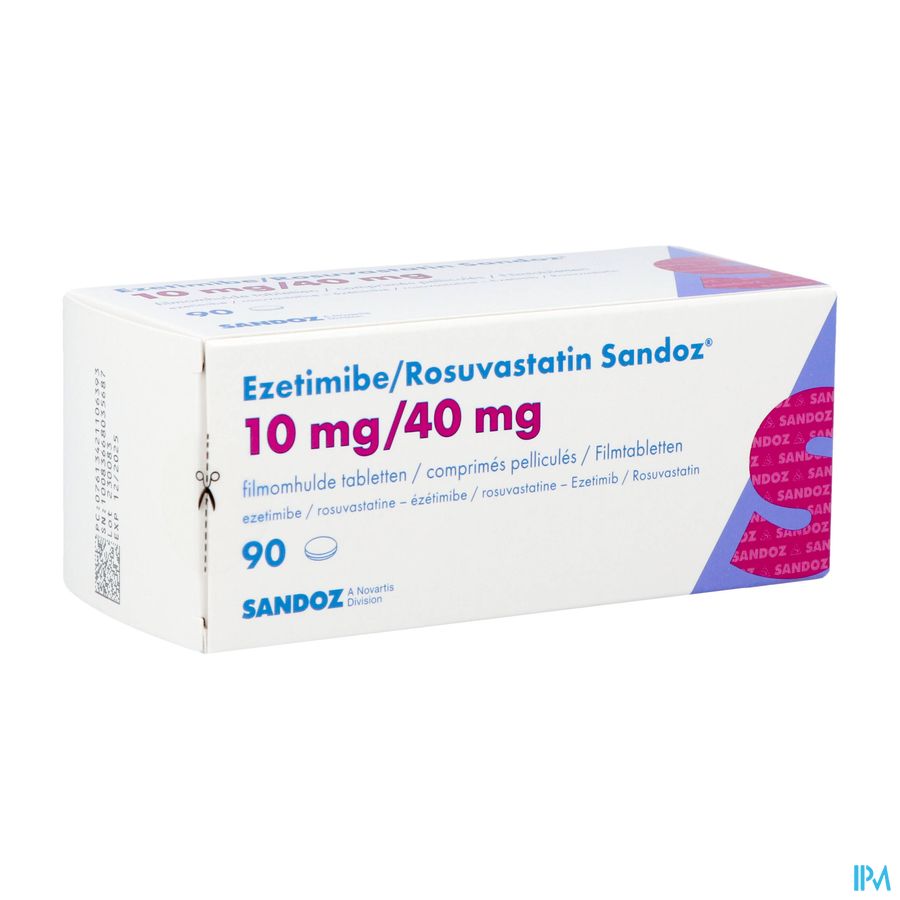 Ezetimibe/rosuvastatin Sandoz 10mg/40mg Tabl 90 Ezetimibe/rosuvastatin Sandoz 10mg/40mg Tabl 90