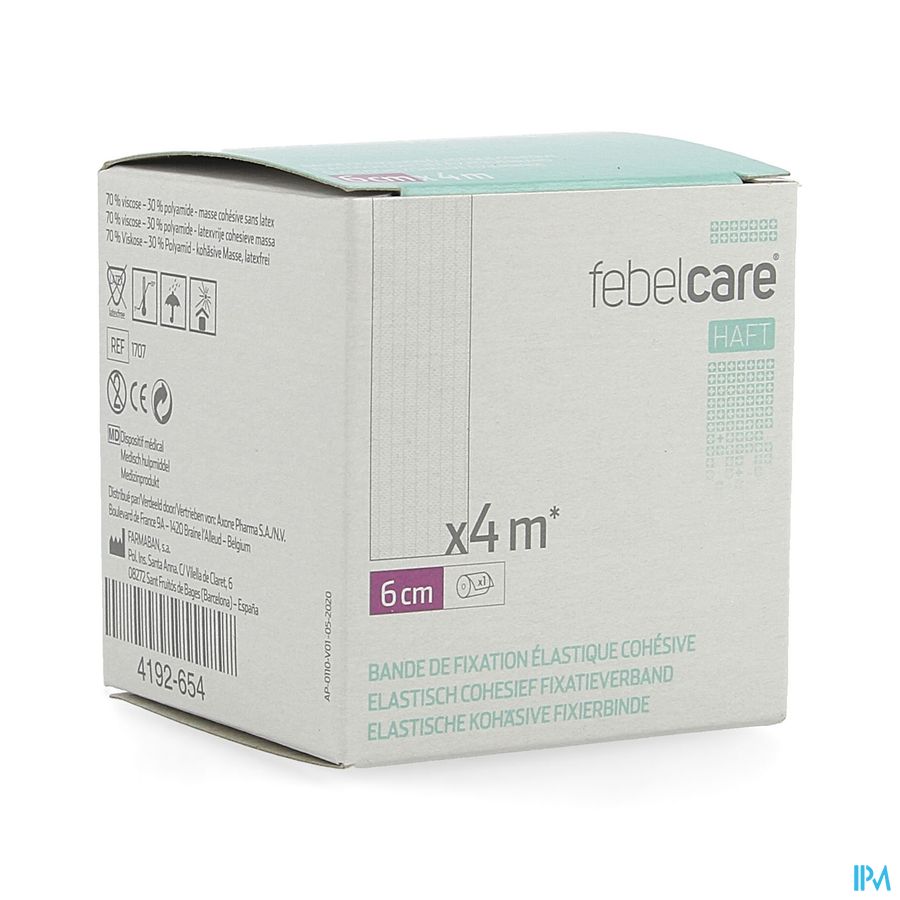 Febelcare Haft Elas. Cohesief Fixatieverb. 6cmx4m Febelcare Haft Elas. Cohesief Fixatieverb. 6cmx4m