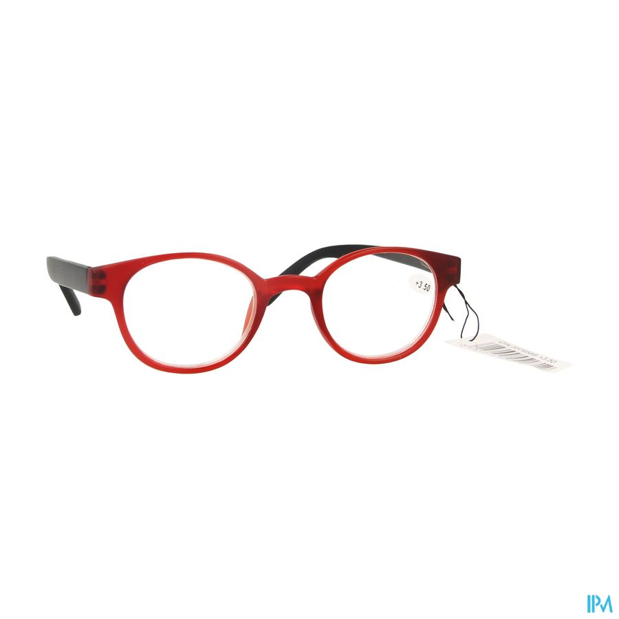 Pharmaglasses Leesbril Round +3.50 Red/black
