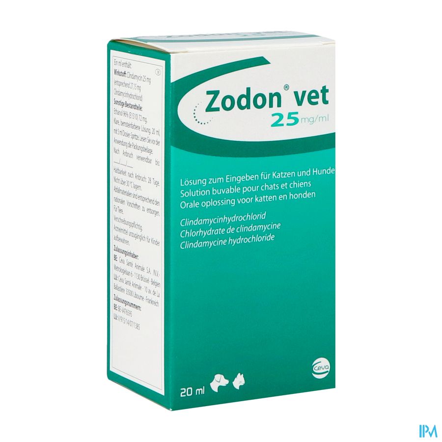 Zodon Vet 25mg/ml Orale Opl 20ml New Zodon Vet 25mg/ml Orale Opl 20ml New