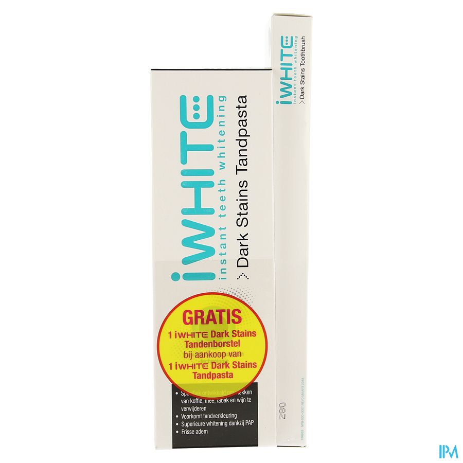 Iwhite Dark Stains Tandpasta+tandenborstel Gratis 2