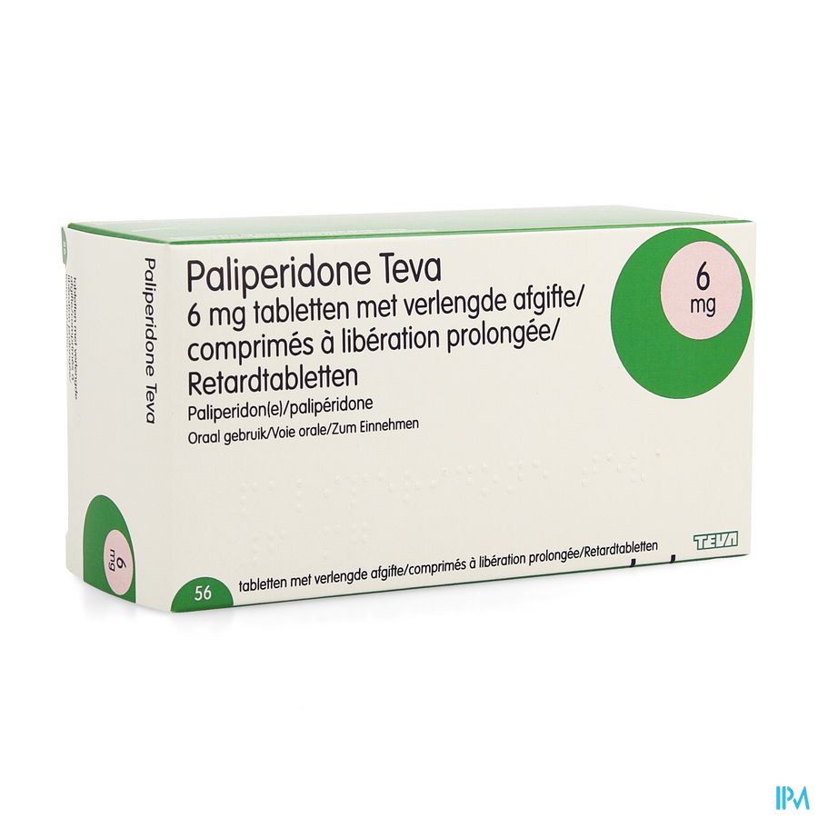 Paliperidone Teva 6mg Verl.afgifte Comp 56 X 6mg Paliperidone Teva 6mg Verl.afgifte Comp 56 X 6mg