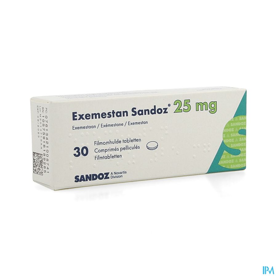 Exemestan Sandoz 25mg Comp Pell 30 X 25mg Exemestan Sandoz 25mg Comp Pell 30 X 25mg