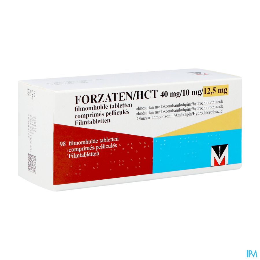 Forzaten/hct 40mg/10mg/12,5mg Filmomh Tabl 98 Forzaten/hct 40mg/10mg/12,5mg Filmomh Tabl 98