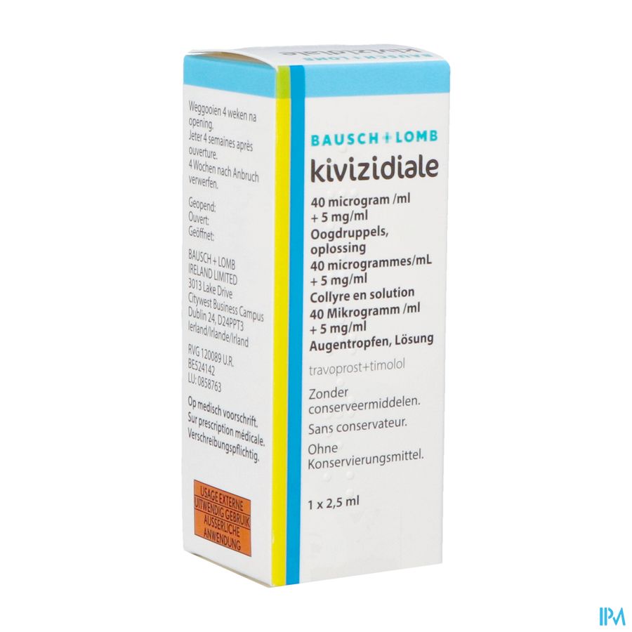 Kivizidiale 40mcg/ml + 5mg/ml Oogdruppels 1x2,5ml Kivizidiale 40mcg/ml + 5mg/ml Oogdruppels 1x2,5ml