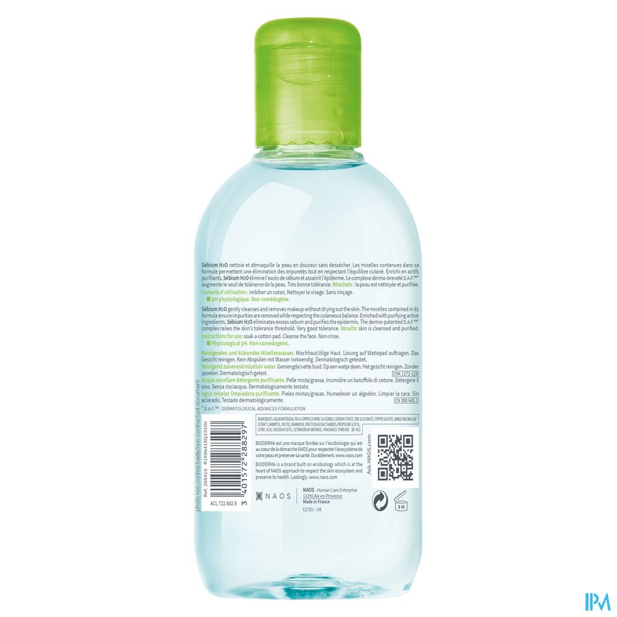 Bioderma Sebium H2o Micellaire Opl Vh 250ml 1