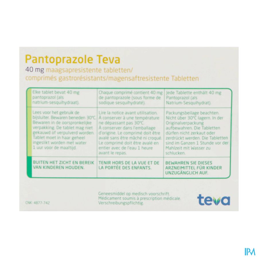 Pantoprazole Teva Pi Pharma 40mg Gastrores.comp 56 1