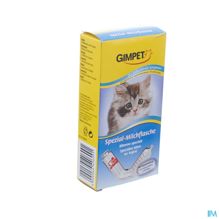 Gimpet Zuigfles + 4 Spenen Katje Gimpet Zuigfles + 4 Spenen Katje