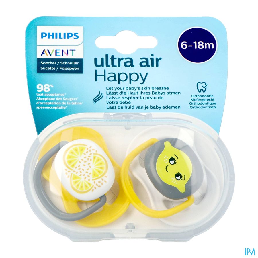 Philips Avent Sucette +6m Air Lemon 2 Philips Avent Sucette +6m Air Lemon 2