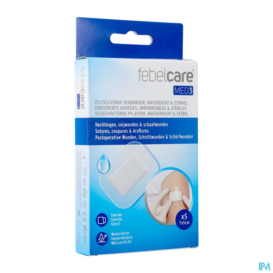 Febelcare Med3 Verb.zelfkl Ster.wtp 7x5cm 5 Febelcare Med3 Verb.zelfkl Ster.wtp 7x5cm 5