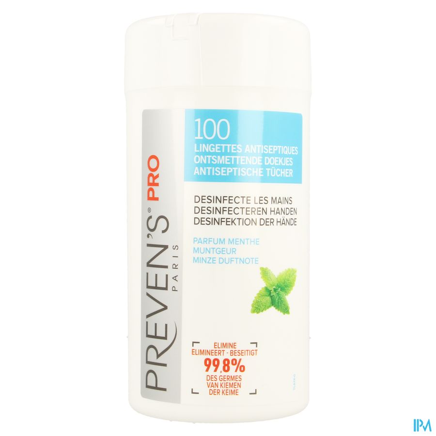 Preven's A/septiques Lingettes Menthe 100 1
