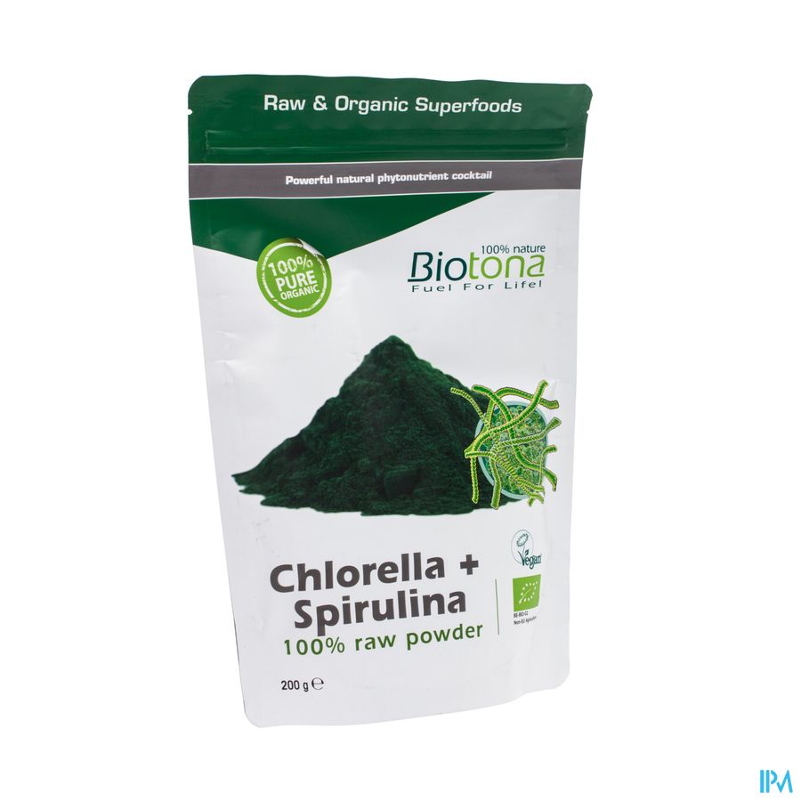Biotona Chlorella + Spirulina Raw Powder 200g Biotona Chlorella + Spirulina Raw Powder 200g
