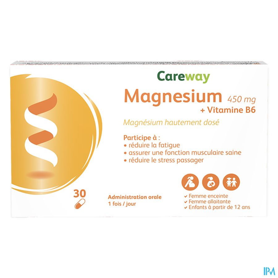 Careway Magnesium 450mg + Vitamine B6 Caps 30 Careway Magnesium 450mg + Vitamine B6 Caps 30