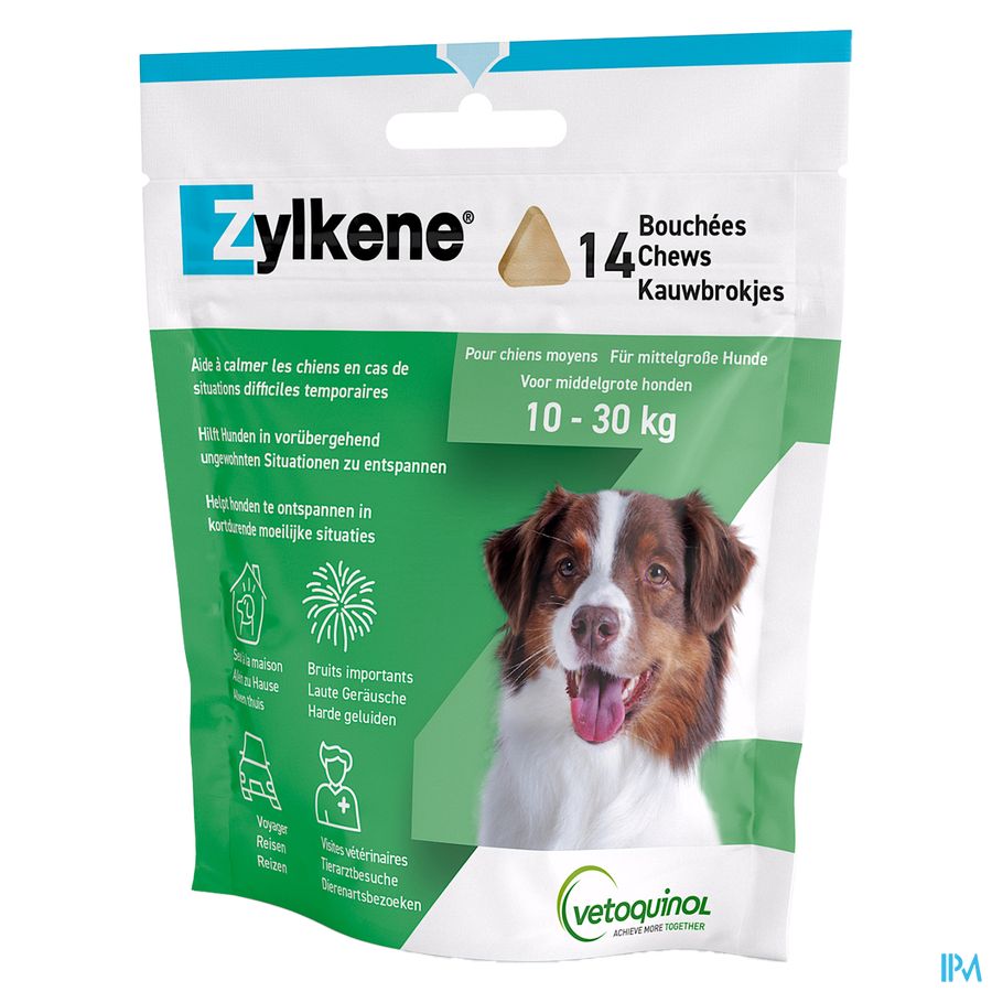 Zylkene Middelg.honden 10-30kg Kauwbrokje 14x2,25g 1