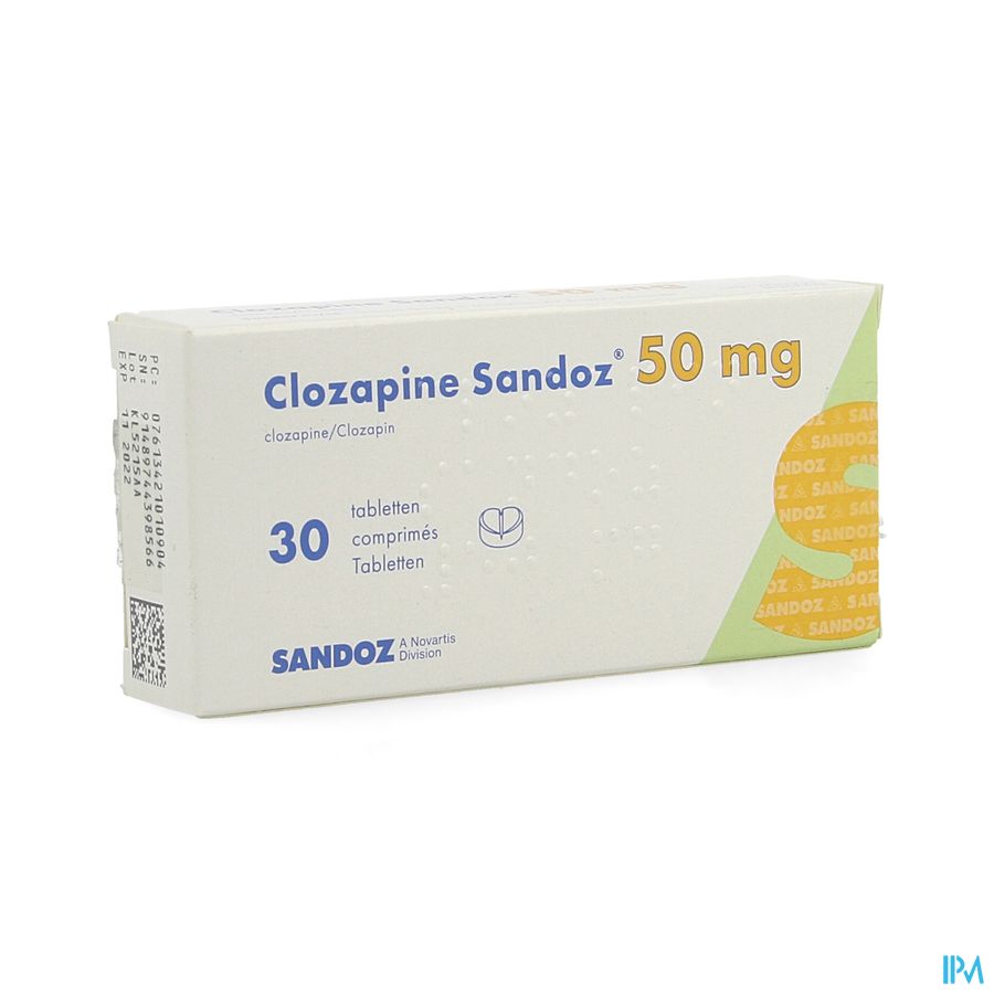 Clozapine Sandoz Comp 30 X 50mg