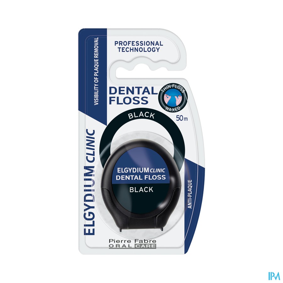 Elgydium Clinic Dental Floss Black 50m
