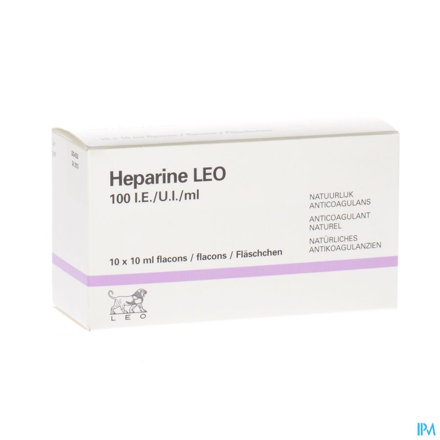 Heparine Leo 100 Ie/ml Fl 10x10ml Heparine Leo 100 Ie/ml Fl 10x10ml