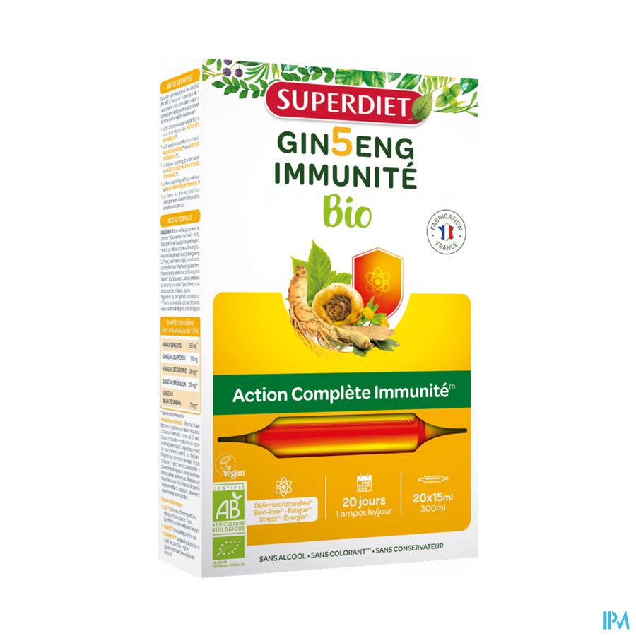 Gin5eng Immuniteit Amp 20x15ml Gin5eng Immuniteit Amp 20x15ml