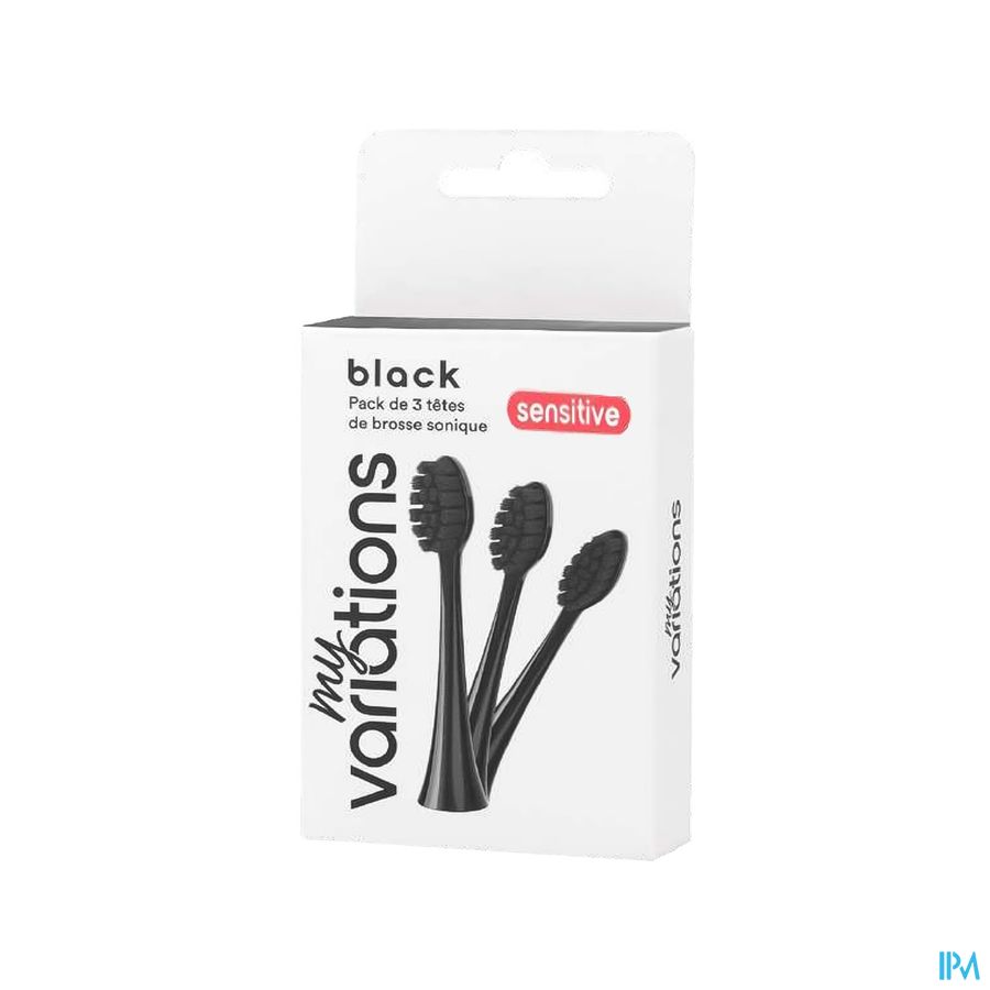 Myvariations Opzetborstels Gev.tandv.onyx Black 3 Myvariations Opzetborstels Gev.tandv.onyx Black 3