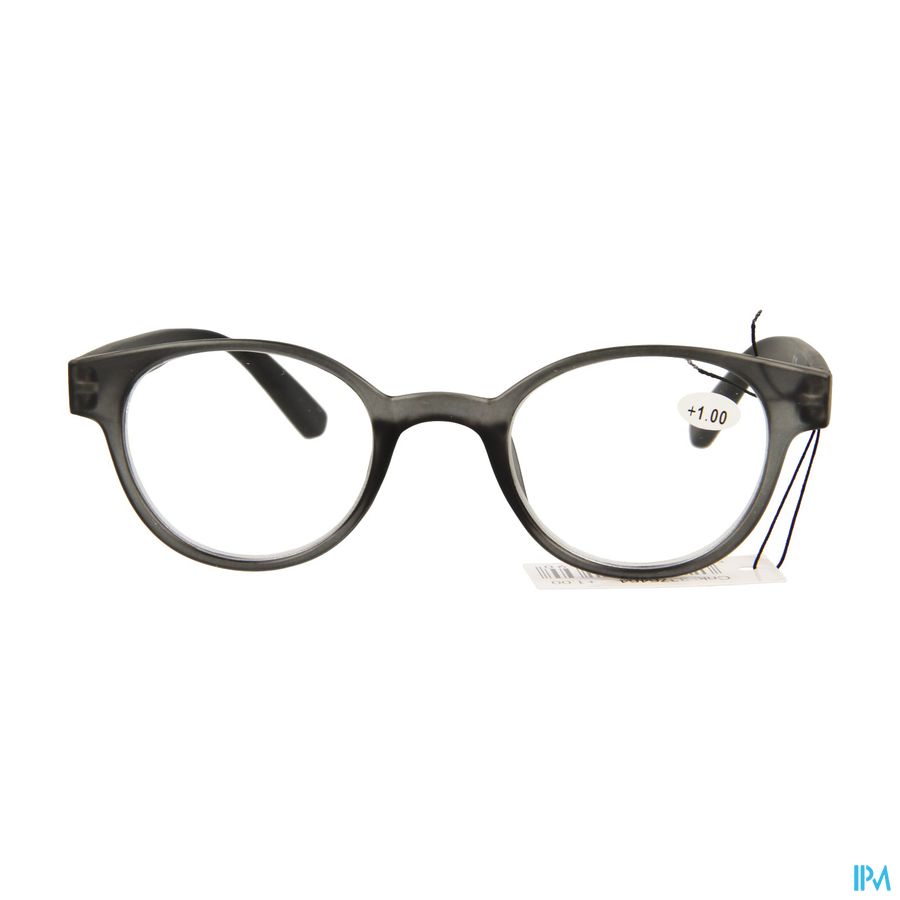 Pharmaglasses Leesbril Round +1.00 Grey/black