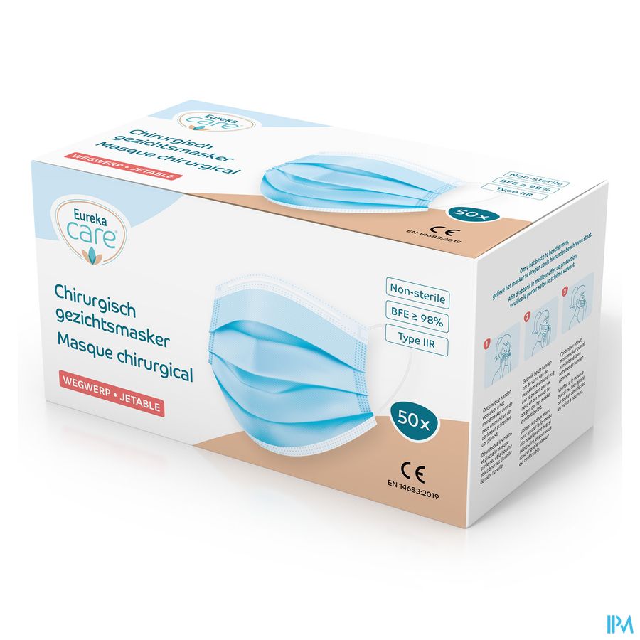 Eureka Care Chirurgisch Masker Type Iir 5x10 Eureka Care Chirurgisch Masker Type Iir 5x10