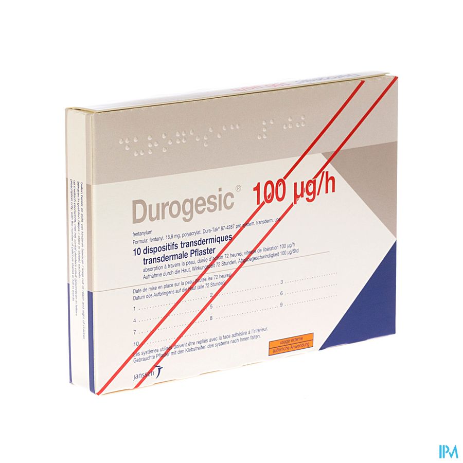Durogesic Pl Emp 10x100mcg/heure/uur Durogesic Pl Emp 10x100mcg/heure/uur