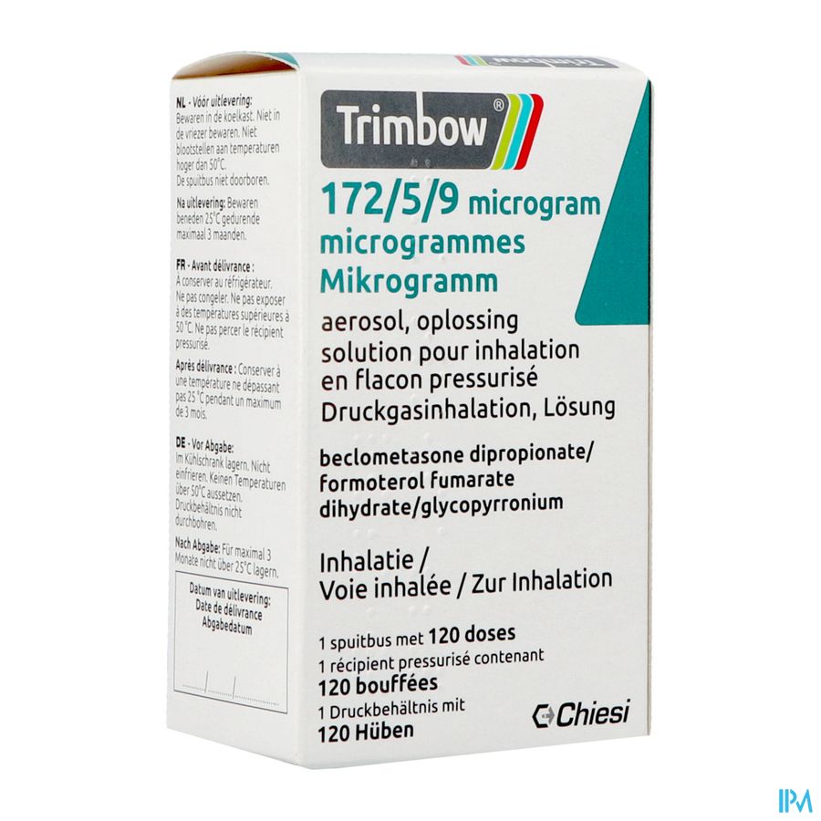 Trimbow 172/5/9mcg Aerosol Opl Inhal. Fl 1 (120d) Trimbow 172/5/9mcg Aerosol Opl Inhal. Fl 1 (120d)