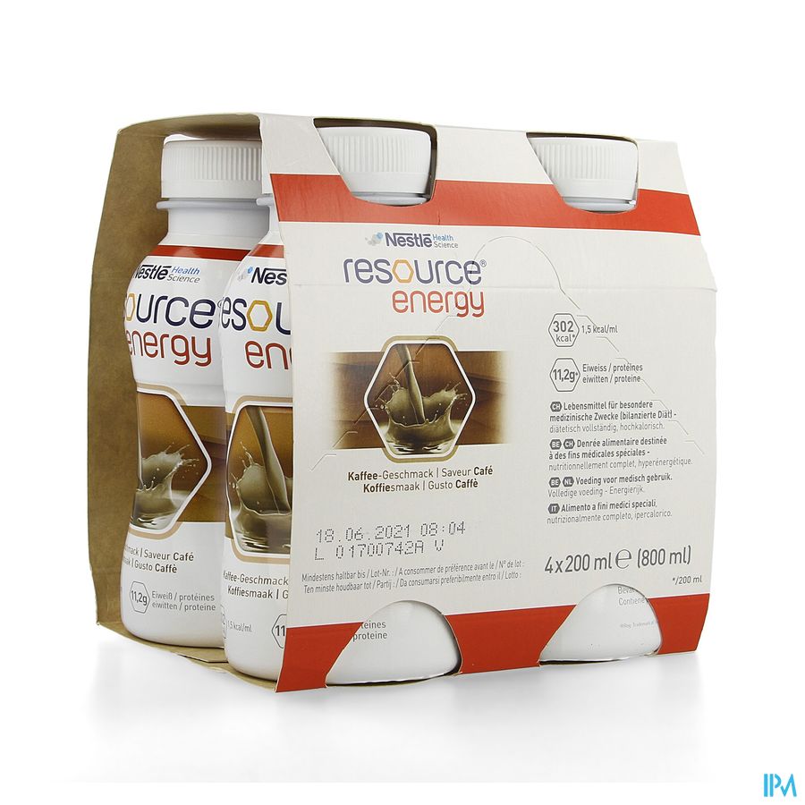 Resource Energy Drink Koffie 4x200ml