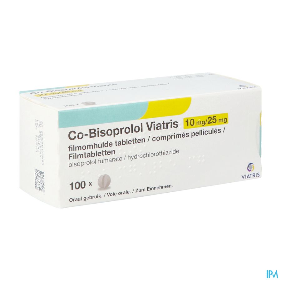 Co Bisoprolol Viatris 10mg/25,0mg Omhulde Tabl 100 Co Bisoprolol Viatris 10mg/25,0mg Omhulde Tabl 100