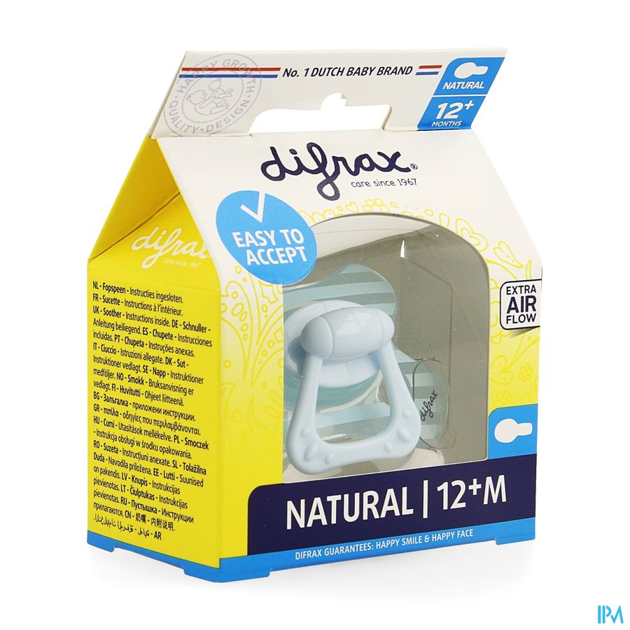 Difrax Sucette Natural 12m+ Difrax Sucette Natural 12m+