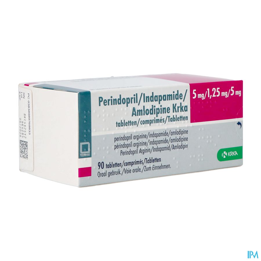 Perind./indap./amlod. Krka 5mg/1,25mg/5mg Tabl 90 Perind./indap./amlod. Krka 5mg/1,25mg/5mg Tabl 90