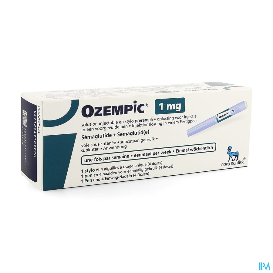 Ozempic 1,00mg Sol Inj 3,0ml Voorgev.pen 1 + 4 Nld Ozempic 1,00mg Sol Inj 3,0ml Voorgev.pen 1 + 4 Nld