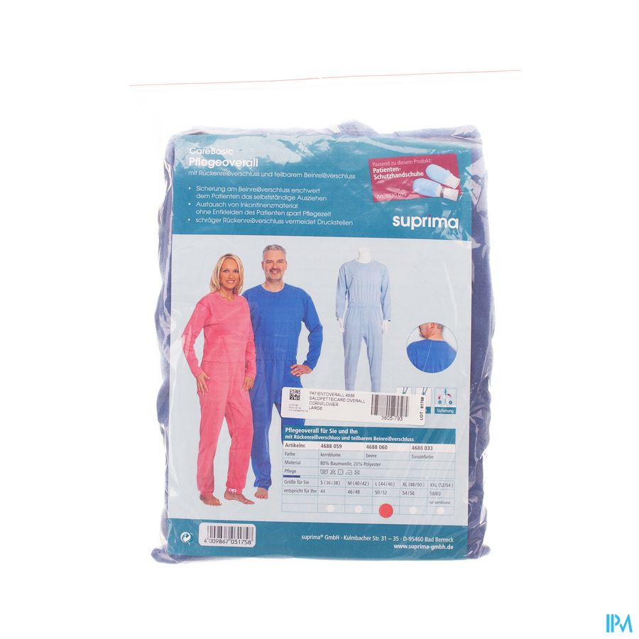 Suprima 4688 Salopette Ferm. Eclair Bleu l Suprima 4688 Salopette Ferm. Eclair Bleu l
