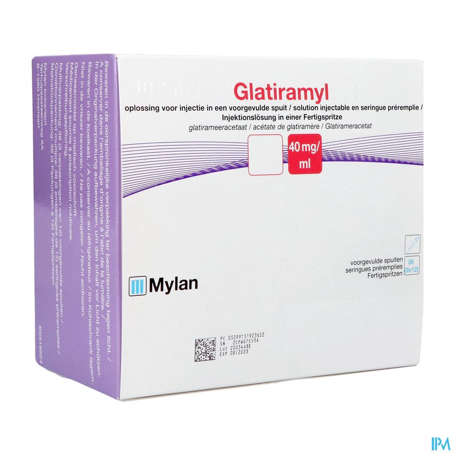 Glatiramyl 40mg/ml Opl Inj Voorgevulde Spuit 36 Glatiramyl 40mg/ml Opl Inj Voorgevulde Spuit 36