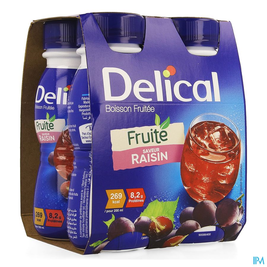 Delical Fruitdrink Druiven Nf 4x200ml
