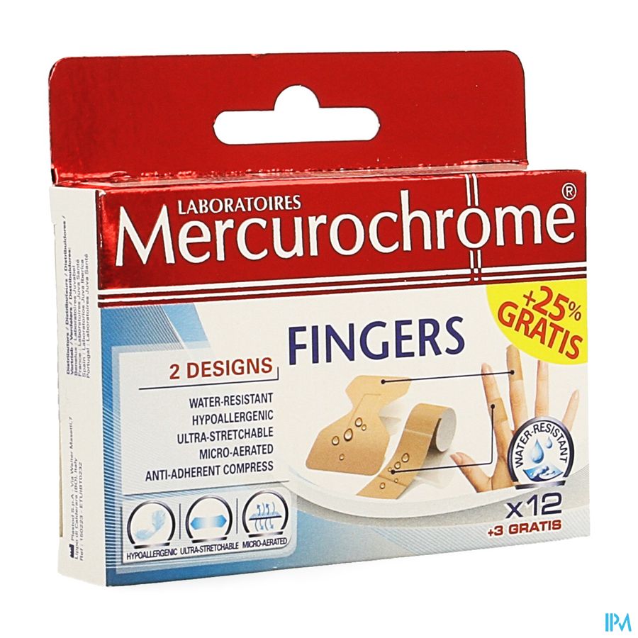 Mercurochrome Pansement Doigts 12+3 Promo 1