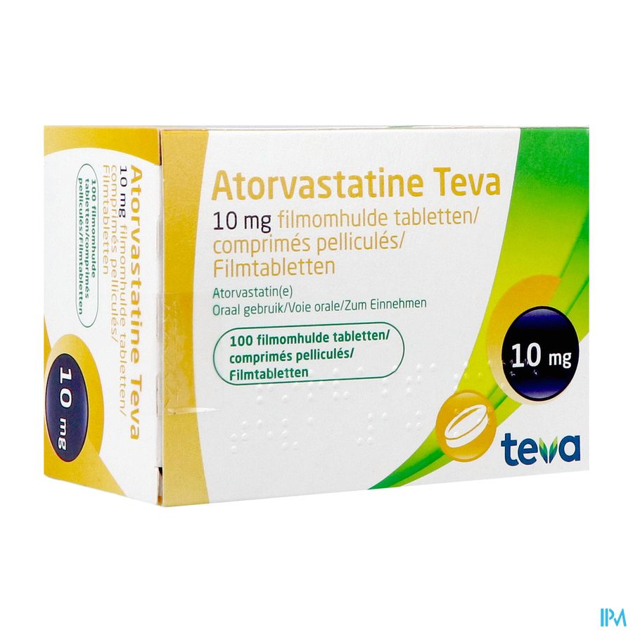 Atorvastatine Teva 10mg Comp Pell 100 Blister Atorvastatine Teva 10mg Comp Pell 100 Blister