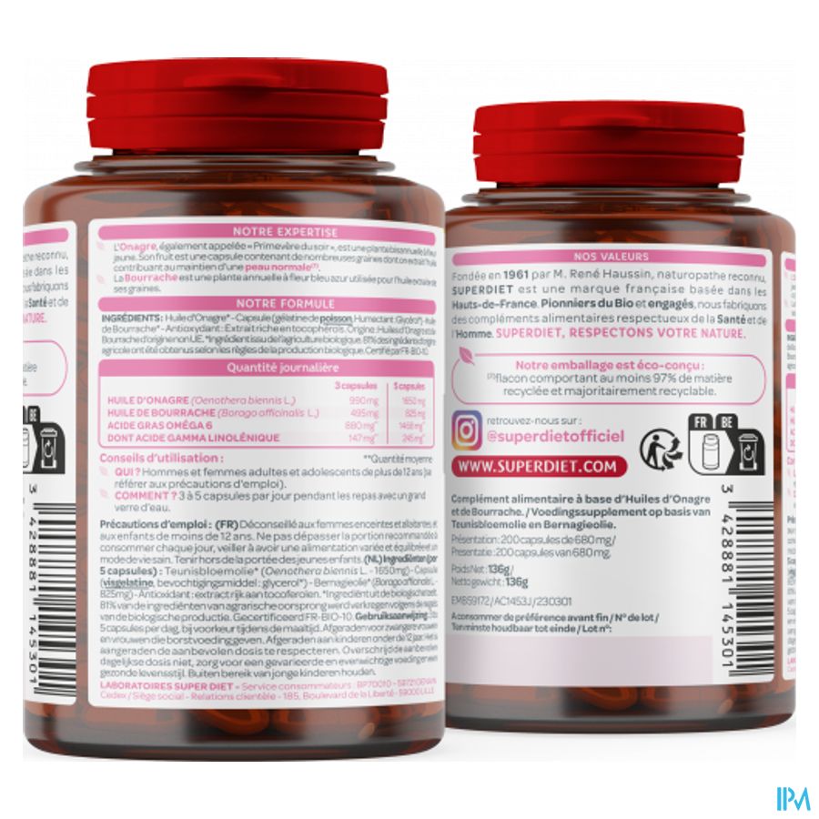 Superdiet Onagre Bourrache Caps 200 5
