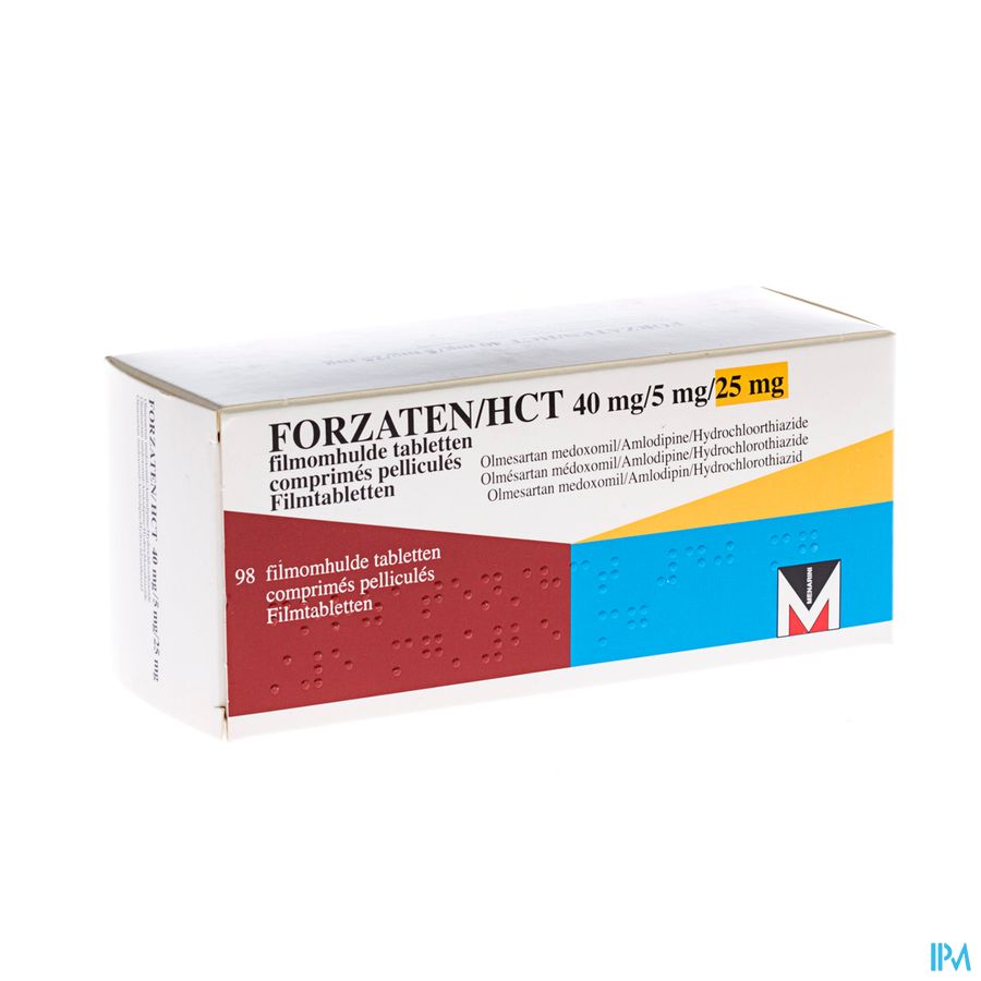 Forzaten/hct 40mg/ 5mg/25mg Filmomh Tabl 98 Forzaten/hct 40mg/ 5mg/25mg Filmomh Tabl 98
