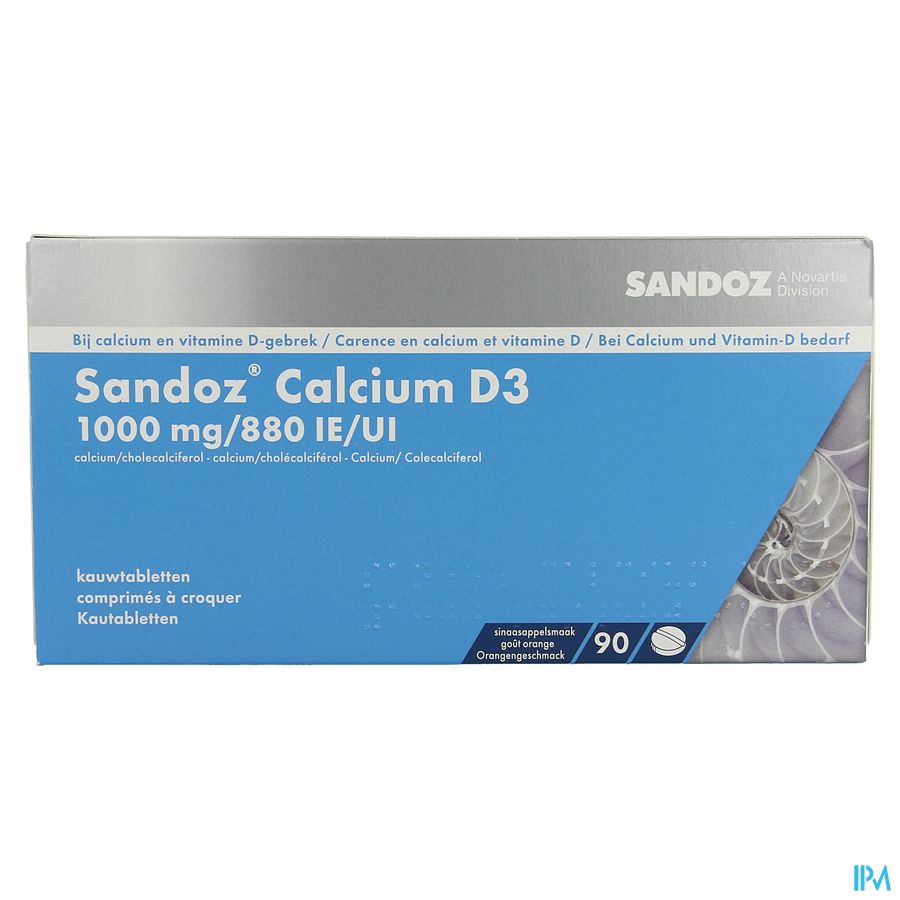 Sandoz Calcium D3 Kauwtabletten 90x1000 mg/880ie 3