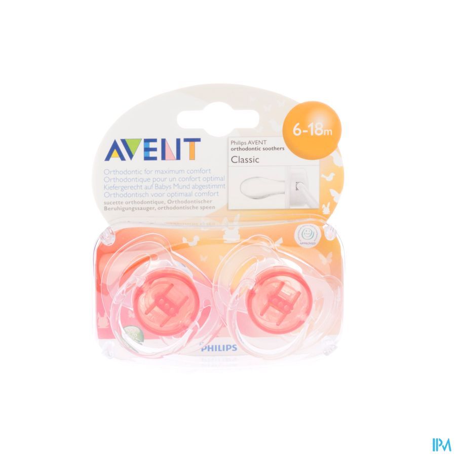 Philips Avent Sucette Transparent Silicone +6m 2 SCF170/22