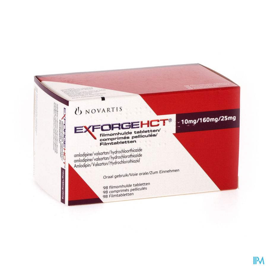 Exforge Hct 10mg/160mg/25mg Comp Omhulde 98 Exforge Hct 10mg/160mg/25mg Comp Omhulde 98
