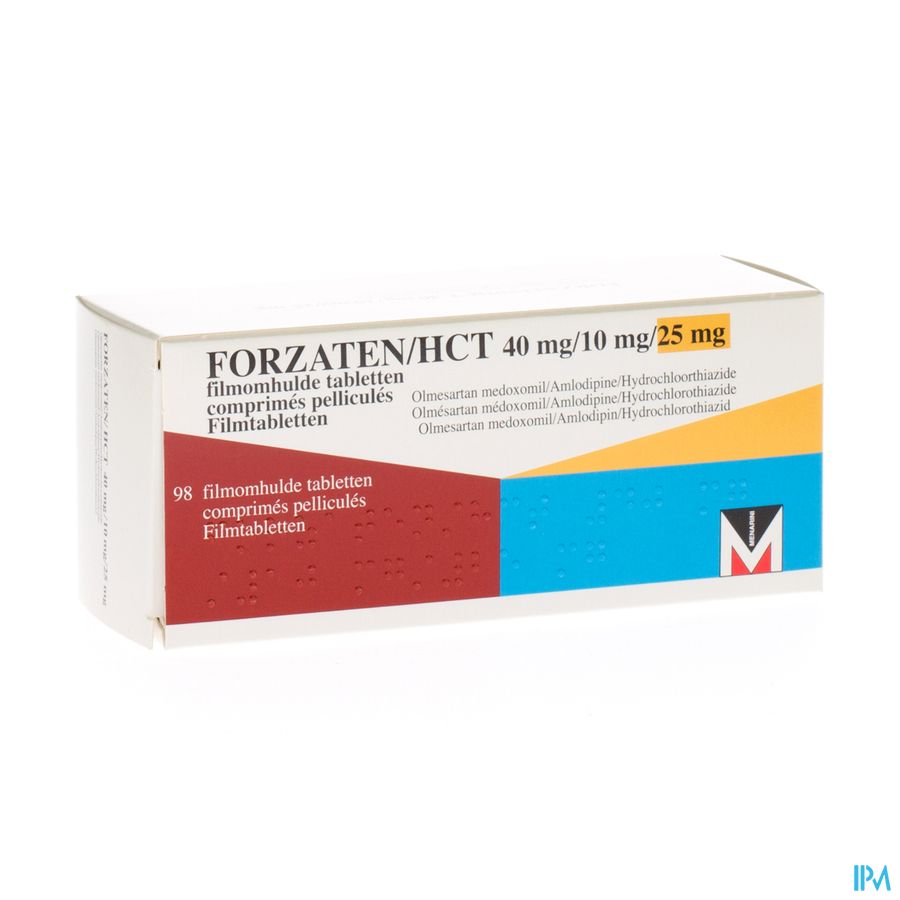 Forzaten/hct 40mg/10mg/25mg Filmomh Tabl 98 Forzaten/hct 40mg/10mg/25mg Filmomh Tabl 98