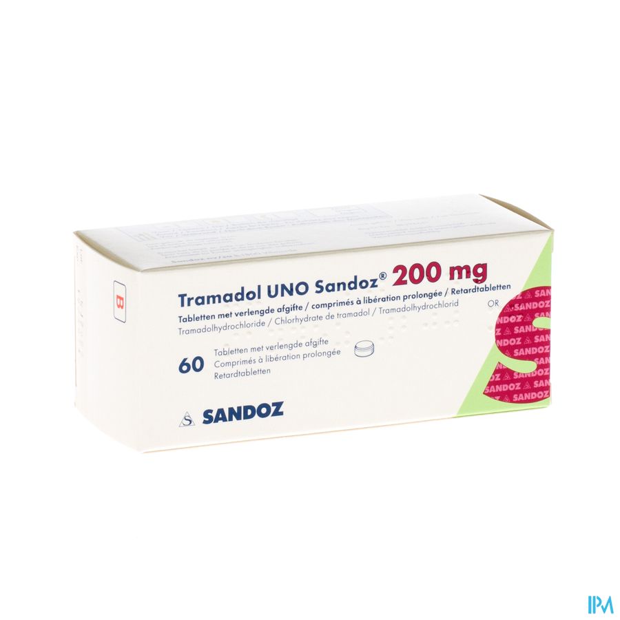 Tramadol Uno Sandoz Tabl Verlengd Werking 60x200mg