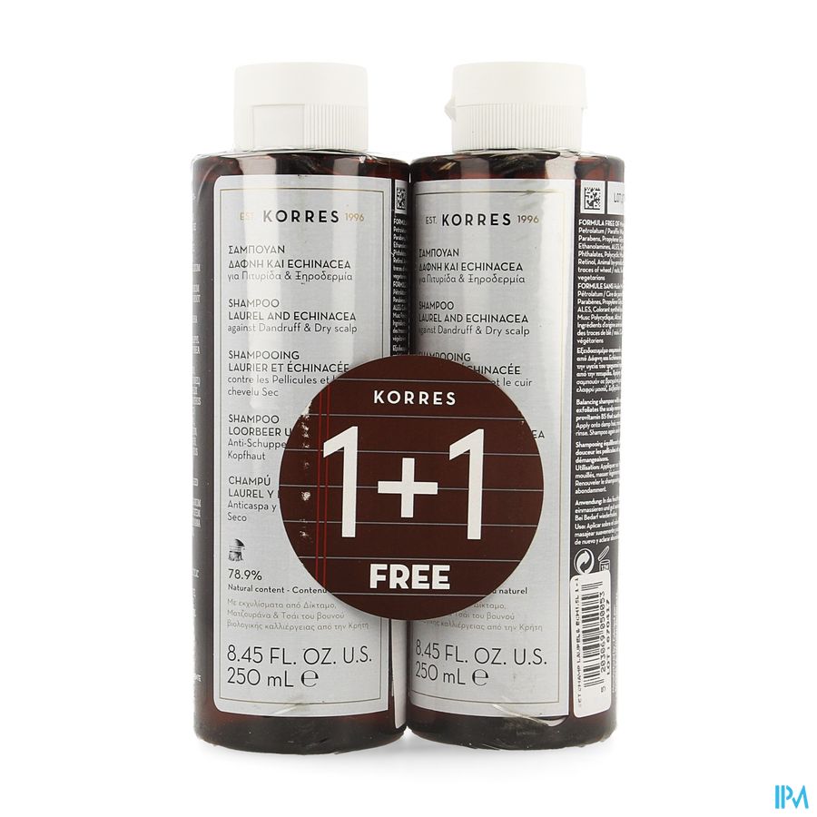Korres Kh Sh Laurel&echinacea 2x250ml Promo Korres Kh Sh Laurel&echinacea 2x250ml Promo