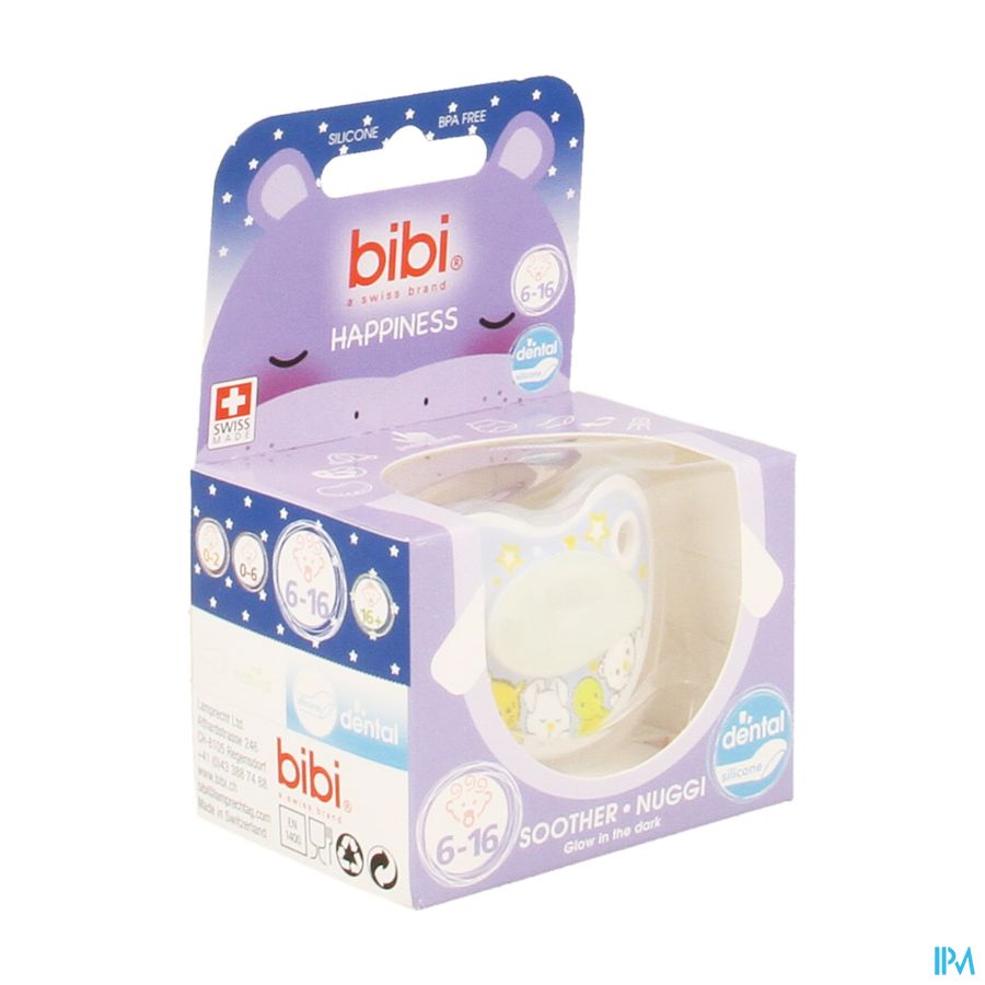 Bibi Sucette Dental Glow In The Dark 6-16m Bibi Sucette Dental Glow In The Dark 6-16m