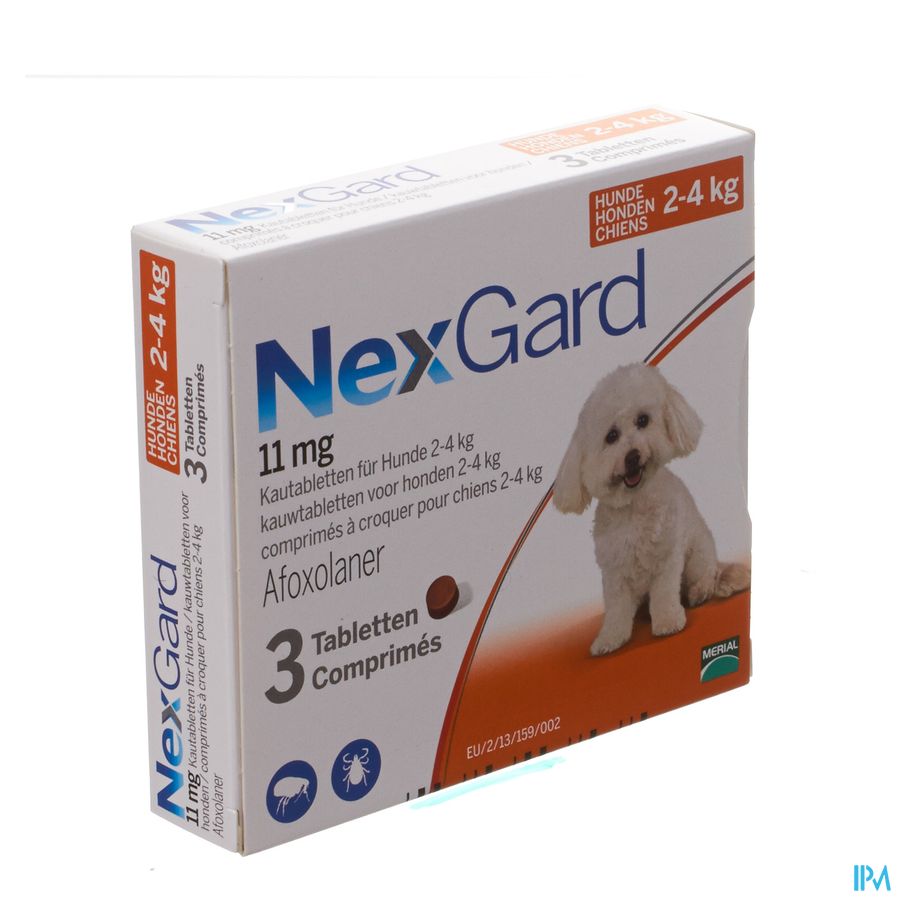 Nexgard 11mg S 2- 4kg Kauwtabl 3 Nexgard 11mg S 2- 4kg Kauwtabl 3